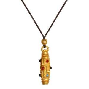 Brass Turquoise Weave Vintage Necklace