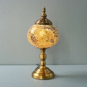 Mosaic Golden Qandeel Table Lamps (Pair)