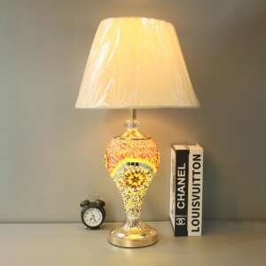 Double Light Turkish Model 706 Glass Table Lamps(Pair)