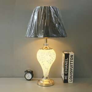 Double Light Mosaic White Model 706 Glass Table Lamps(Pair)