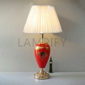 Printed Model J027 Red Glass Table Lamp (Pair)