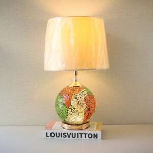 Turkish MD-200 Round Shape Glass Table Lamps (Pair)