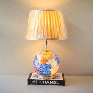 Turkish MD-200 Round Shape Glass Table Lamps (Pair)