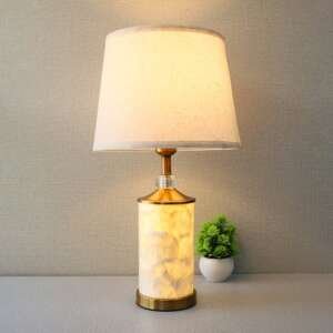 Mother Of Pearls Cylinder 5×8 Double Light Table Lamps (Pair)