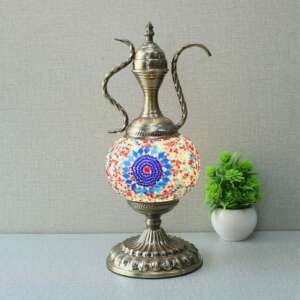 Turkish Teapot Moroccan (B) Glass Table Lamps (Pair)