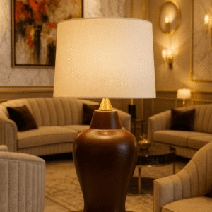 Ceramic Brown Aura Table Lamp (Pair)