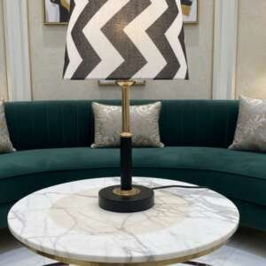 Chevron Noir Table Lamp (Pair)