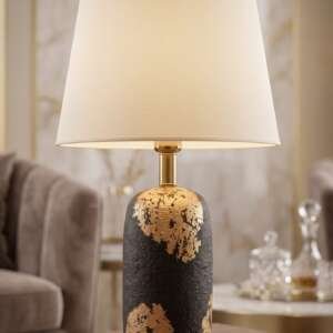 Obsidian Glow Terracotta Lamp (Pair)