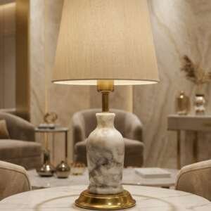 Elegant Marble Double Light Table Lamp (Pair)