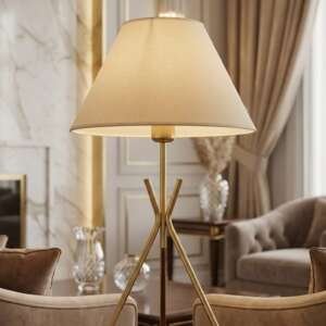 Gold Metal Tripod Base Table Lamp (Pair)